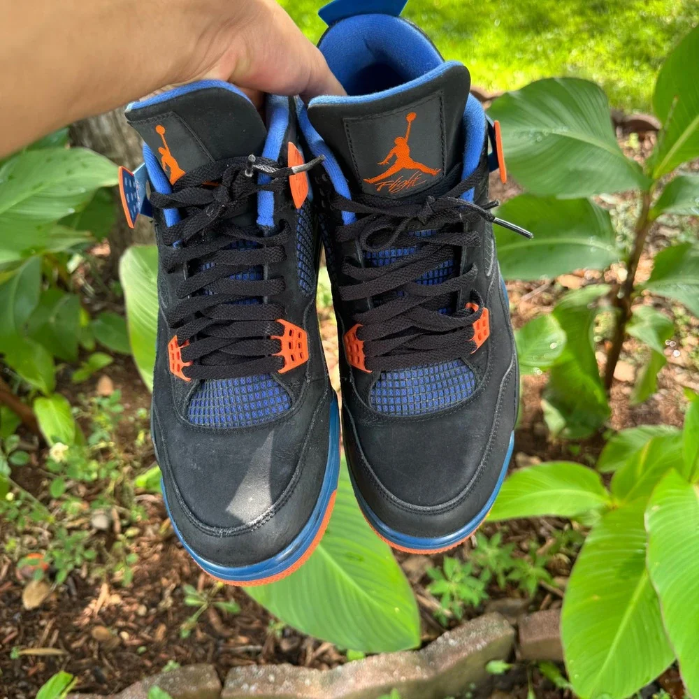 Jordan Air Jordan 4 Retro Mens 12 Black Cavs 308497-027 Blue Orange Basketball